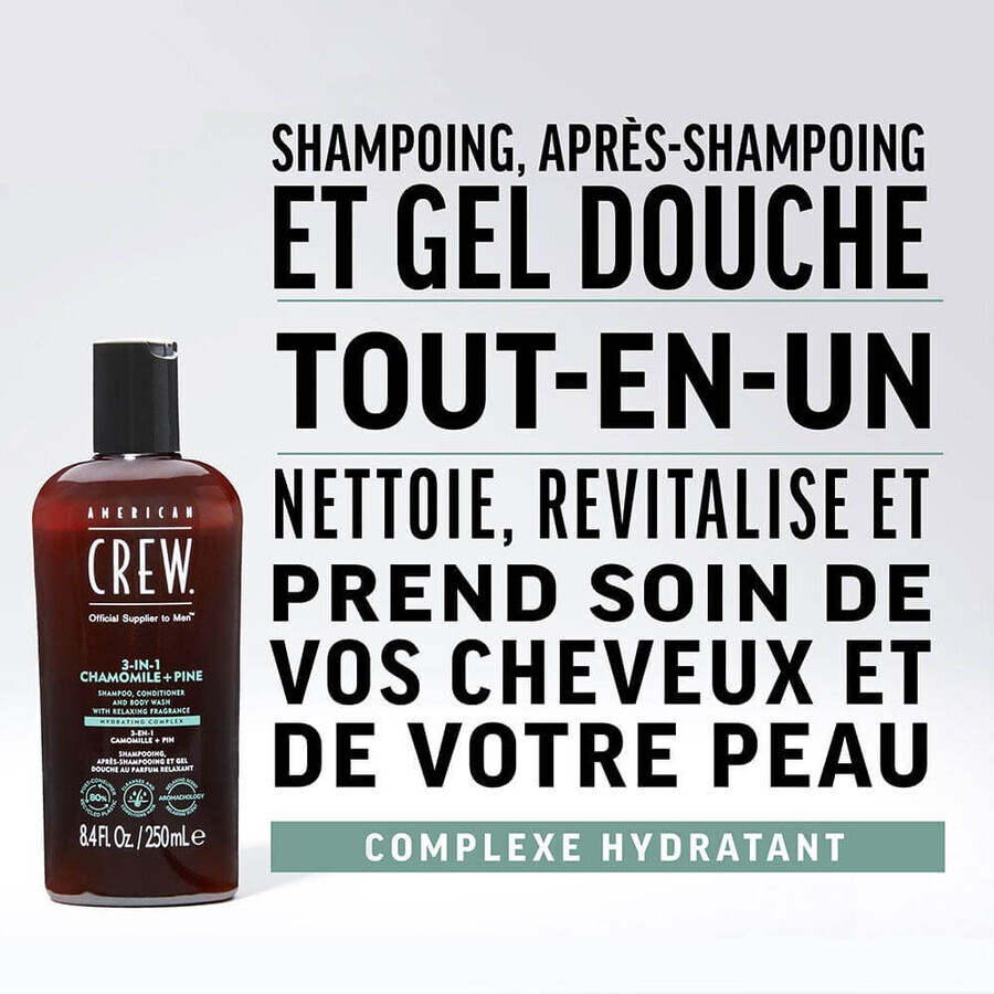 American Crew Shampoo 3 in 1 Chamomile + Pine 450ml American Crew Shampoo 3 in 1 Chamomile + Pine 450ml