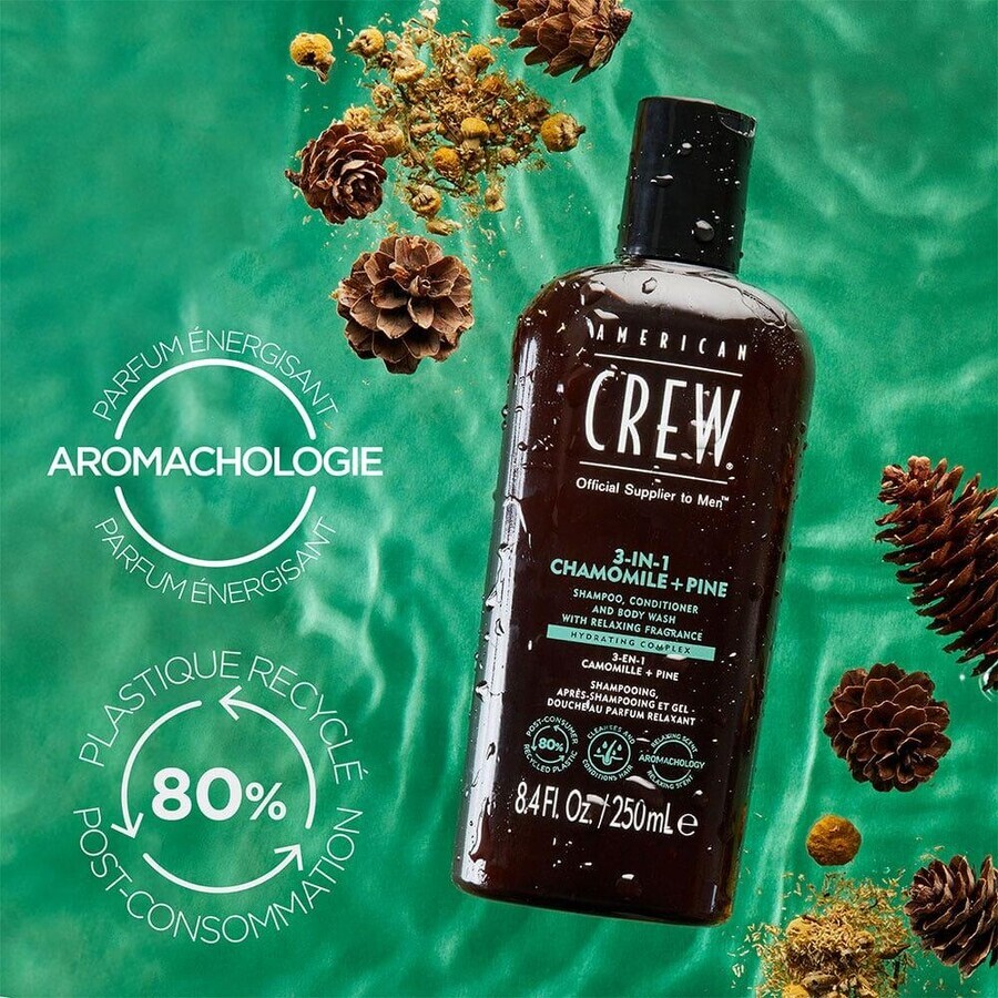 American Crew Shampoo 3 in 1 Chamomile + Pine 450ml American Crew Shampoo 3 in 1 Chamomile + Pine 450ml