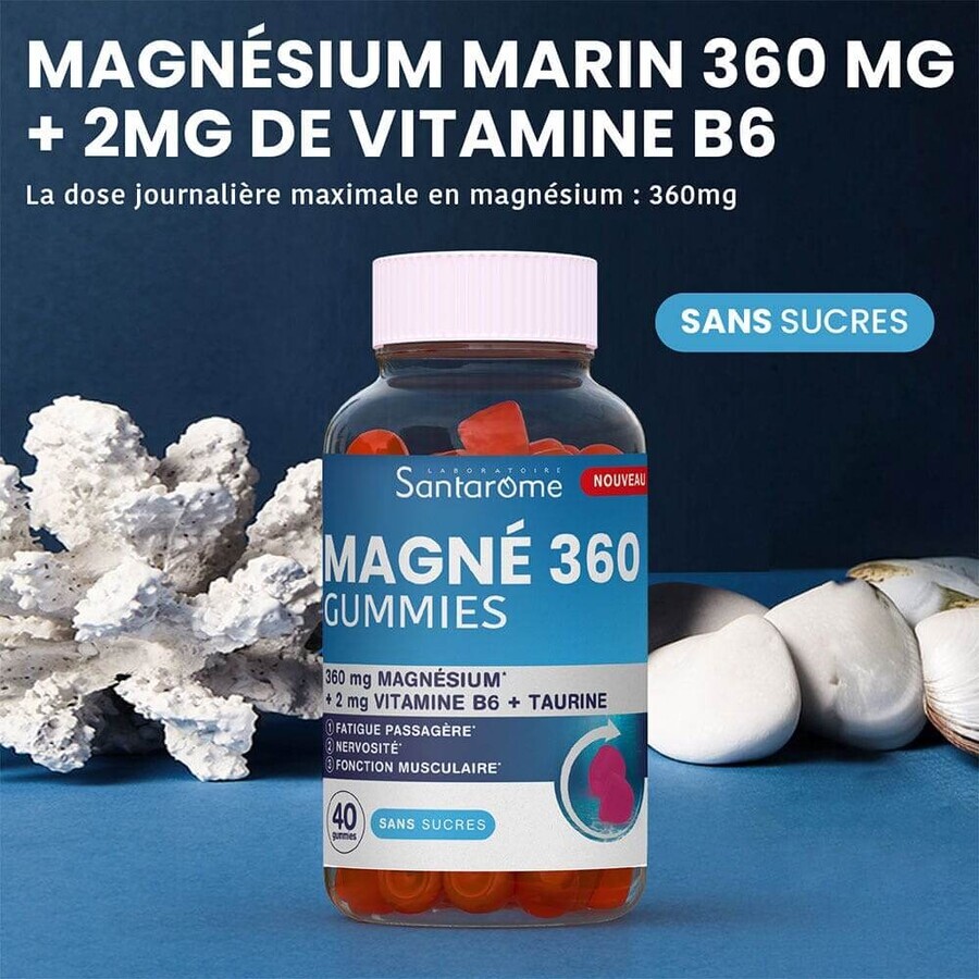 Santarome Magnesium 360 mg Entspannung Zuckerfrei 40 Kaugummi Santarome Magnesium 360 mg Entspannung Zuckerfrei 40 Kaugummi