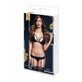 Black Lacy Bra Garter &amp; Open Crotch Panty One Size Baci Lingerie BW3101 Black (One size)