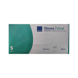 Transparent ungloved vinyl examination gloves, Size S, 100pcs, Abena
