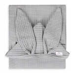 BabyMatex, Prestige Bunny waffle cotton bath cover, 70 cm x 140 cm, grey BabyMatex, Prestige Bunny waffle cotton bath cover, 70 cm x 140 cm, grey