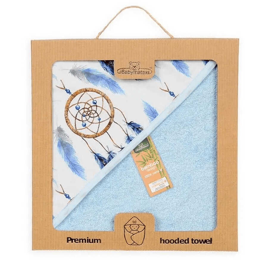 BabyMatex, terry bath cover Bamboo Design, 100 cm x 100 cm, blue