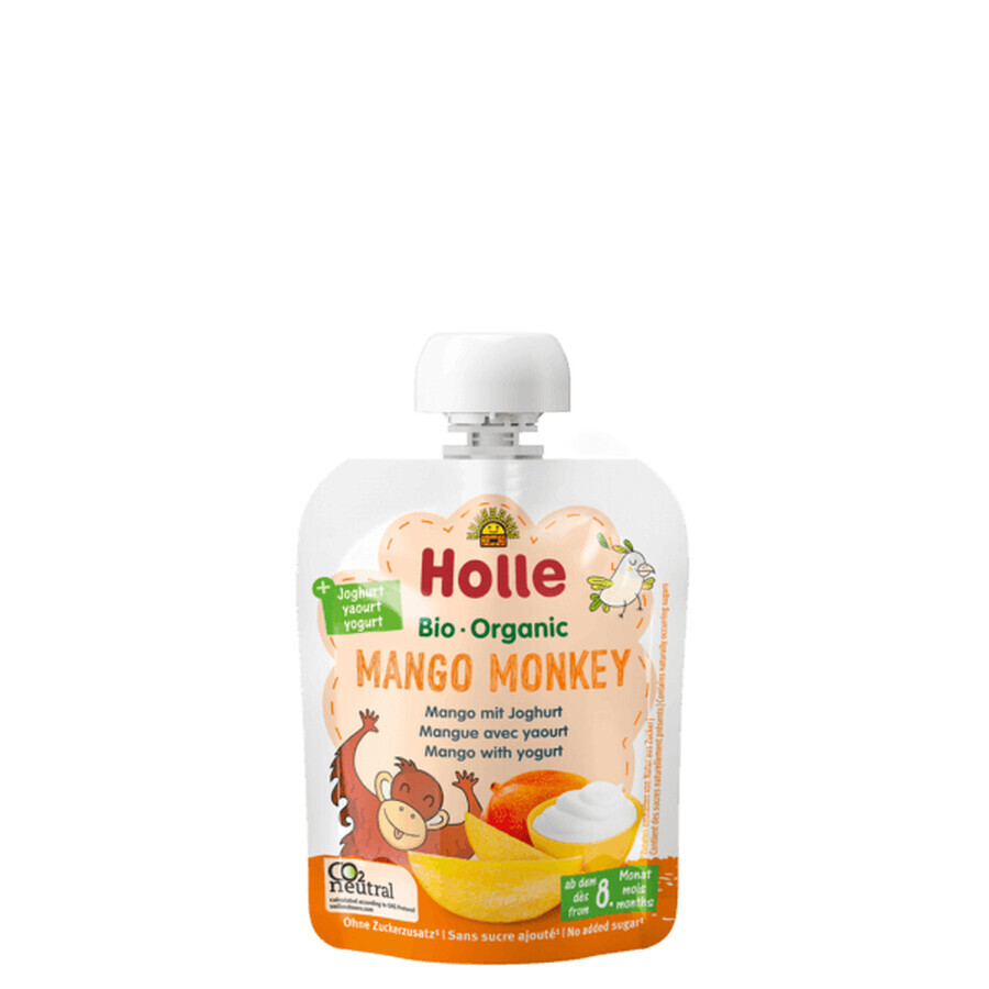 Organic Mango puree with yoghurt Mango Monkey, 85g, Holle