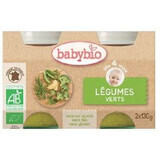 Organic green vegetable puree, +4 months, 2x 130g, BabyBio