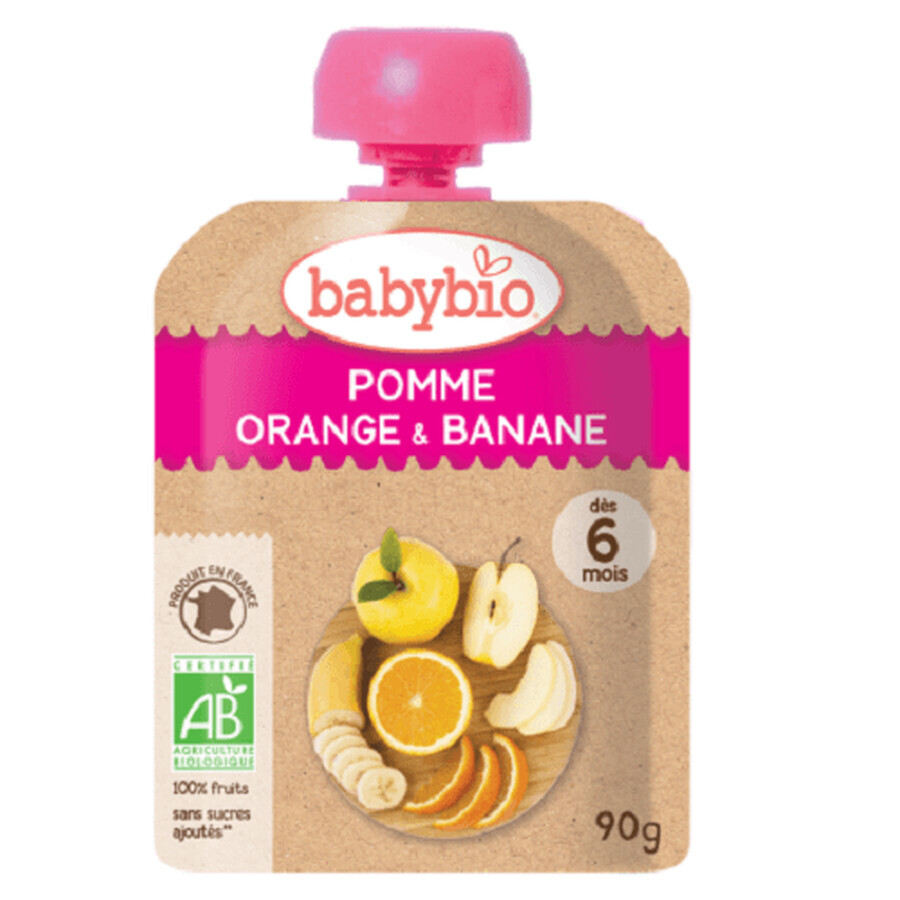 Boutique Purée d'oranges et de bananes bio, 90 g, Babybio Purée d'oranges et de bananes bio, 90 g, Babybio
