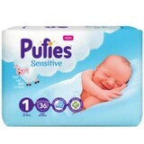Diaper Baby Sensitive No. 1, 2-5 kg, 36 pieces, Pufies