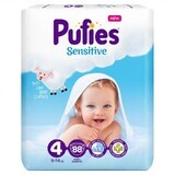 Maxi Sensitive Diaper No. 4, 9-14 kg, 88 pieces, Pufies