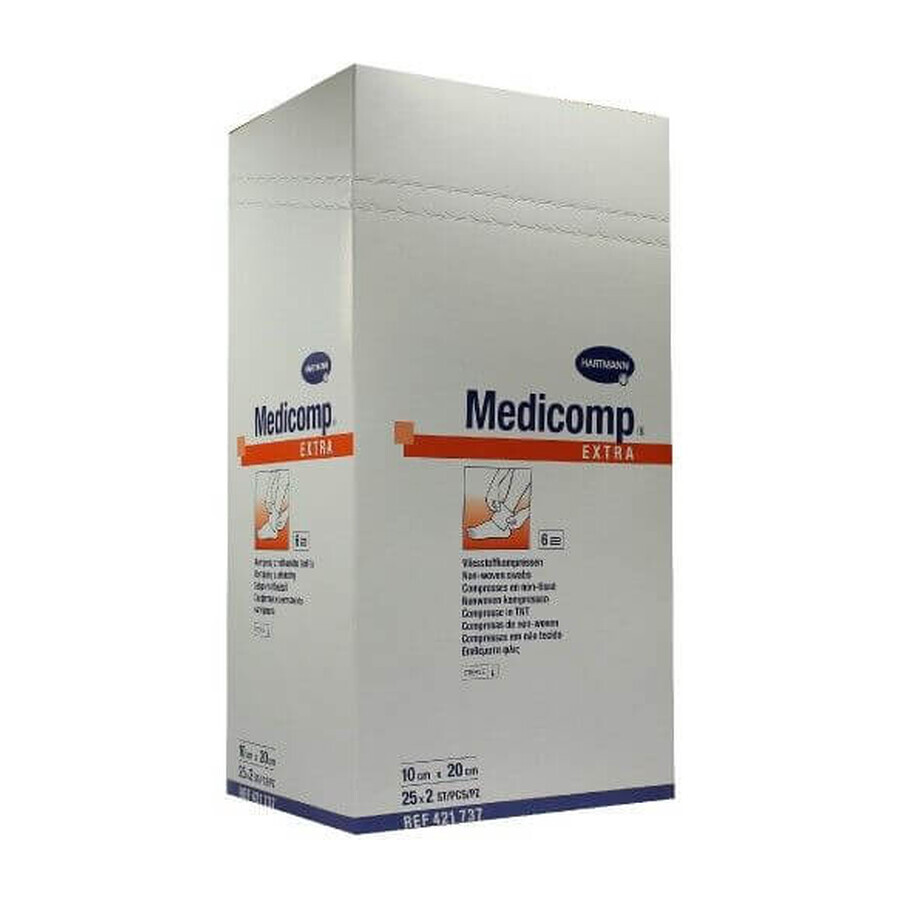 Sterile Medicomp Extra pads, 10x20 cm (421737), 25 pieces, Hartmann