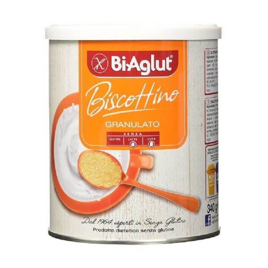 Granulated biscuits without gluten, egg and lactose, 340 g, BiAglut