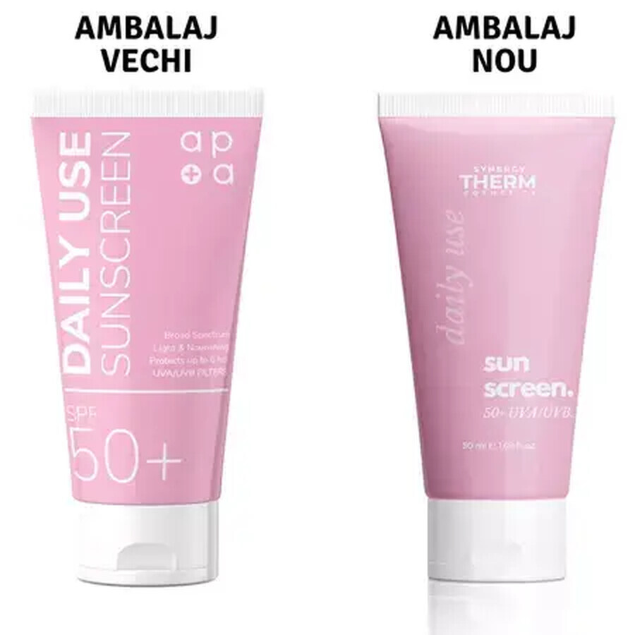 Synergy Therm Apa+ Daily Use Sunscreen Cream, SPF 50+, 50 ml, Synergy Therm
