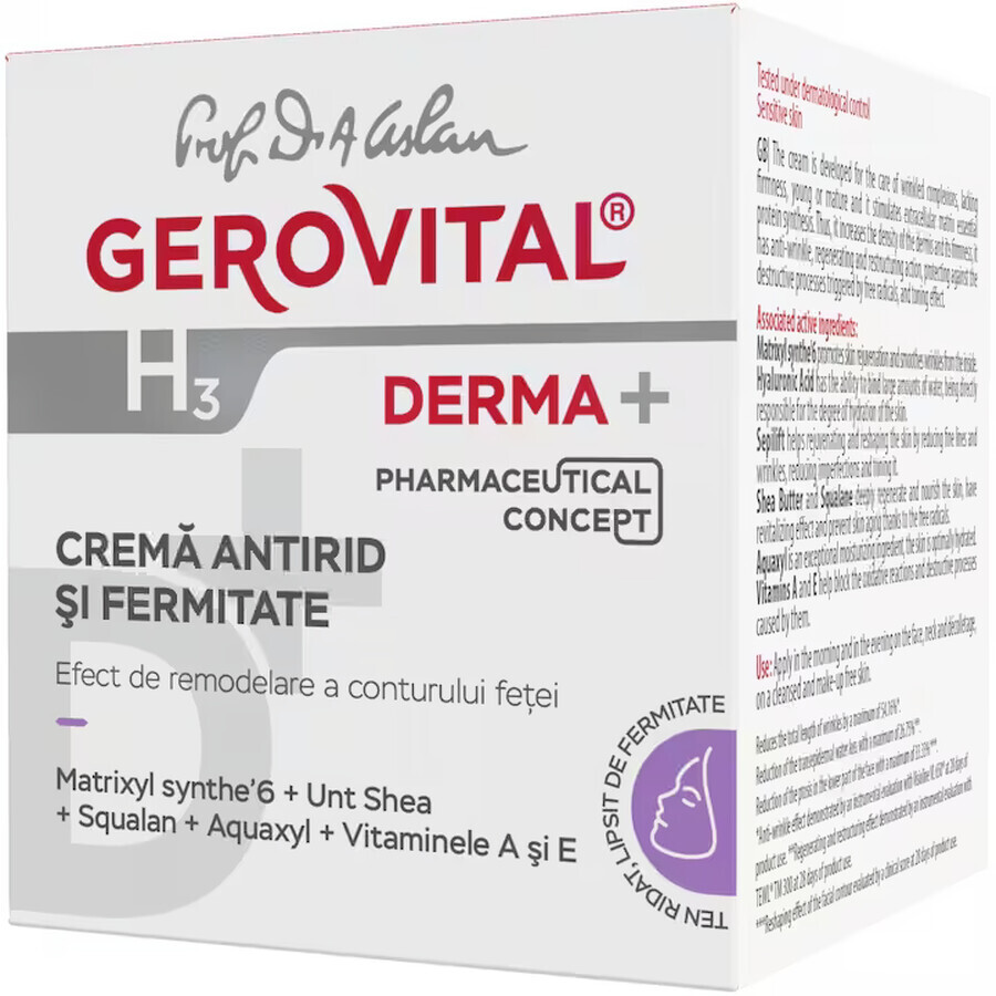 Gerovital H3 Derma+ anti-wrinkle and firming cream, 50 ml, Farmec