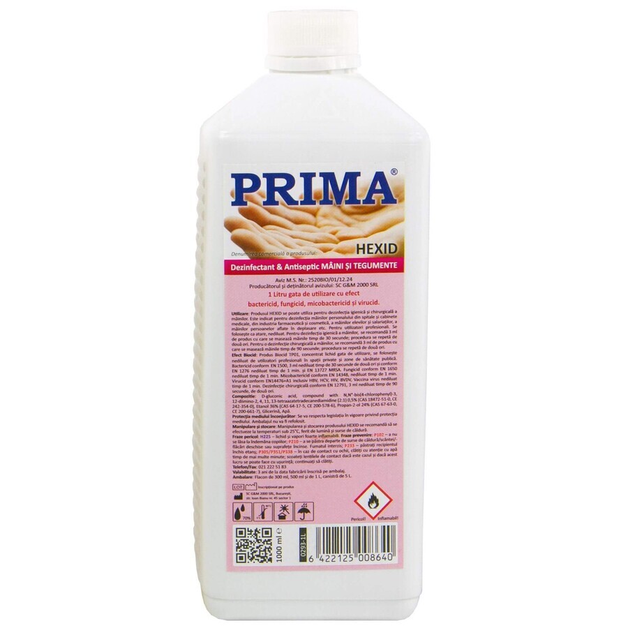HAND DISINFECTANT TEGUMENTE 1 000 ML PRIMA