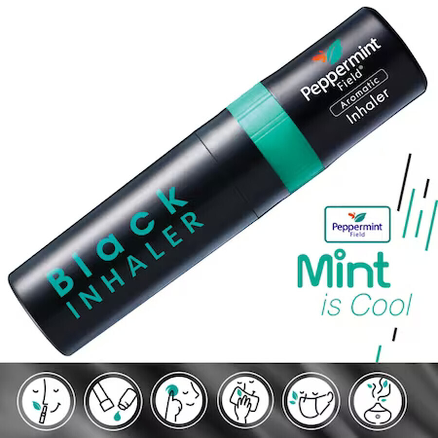 Peppermint Field Black Inhaler 2 in 1 Inhaler Nasal Pencil 2ml