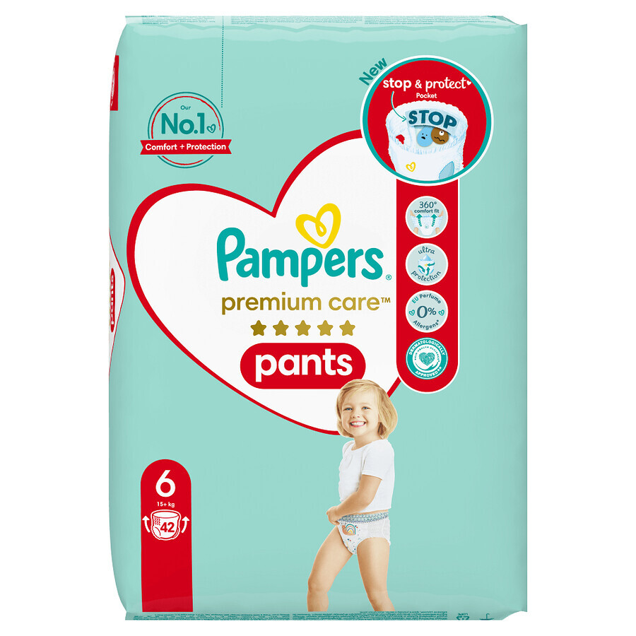 Pants Premium Care Diaper, No.6, 15+ kg, 42 pcs, Pampers