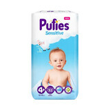 Diaper Pufies Sensitive, 4+ Maxi+, Maxi Pack, 10-15 kg, 52 pieces