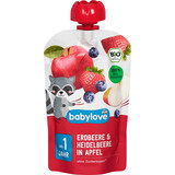 Babylove Strawberry puree with blueberries and apple ECO, 1+, 100 g