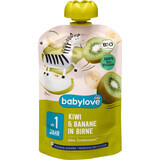 Babylove Kiwi puree with pear and banana 12+, 100 g
