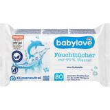 Babylove Wet Wipes 99% water, 80 pcs