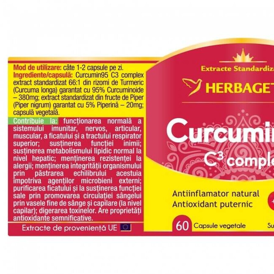 Curcumin95+ C3 Complex, 120 capsules, Herbagetica