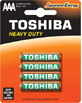 Toshiba R3 zinc hd batteries, 4 pcs
