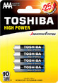 Toshiba R3-AAA Batteries, 4 pcs
