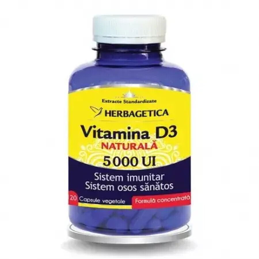 Detrix Forte Vitamin D3 5000 IU, 120 capsules, Herbagetica